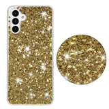 For-Samsung-Galaxy-A54-5G-Transparent-Frame-Glitter-Powder-TPU-Phone-Case(Gold)