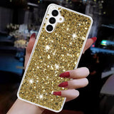 For-Samsung-Galaxy-A54-5G-Transparent-Frame-Glitter-Powder-TPU-Phone-Case(Gold)
