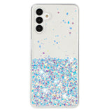 For-Samsung-Galaxy-A34-5G-Transparent-Frame-Noctilucent-Glitter-Powder-TPU-Phone-Case(White)