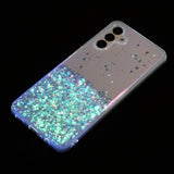 For-Samsung-Galaxy-A34-5G-Transparent-Frame-Noctilucent-Glitter-Powder-TPU-Phone-Case(White)