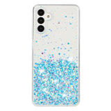 For-Samsung-Galaxy-A54-5G-Transparent-Frame-Noctilucent-Glitter-Powder-TPU-Phone-Case(Blue)