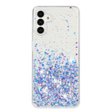 For-Samsung-Galaxy-A55-5G-Transparent-Frame-Noctilucent-Glitter-Powder-TPU-Phone-Case(Purple)