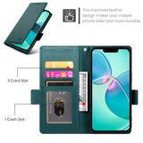 For-iPhone-17e-/-16e-Side-Buckle-Magnetic-Frosted-Leather-Phone-Case(Dark-Green)