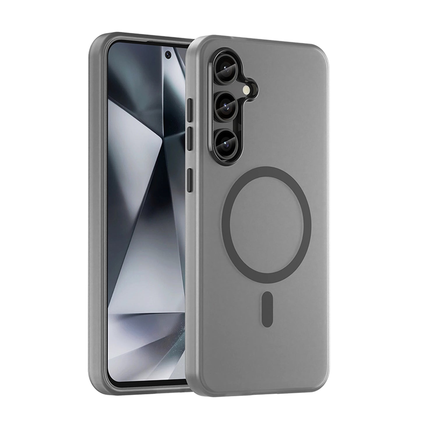 For-Samsung-Galaxy-S24-FE-5G-MagSafe-Frosted-Translucent-TPU-+-PC-Full-Coverage-Phone-Case(Black)