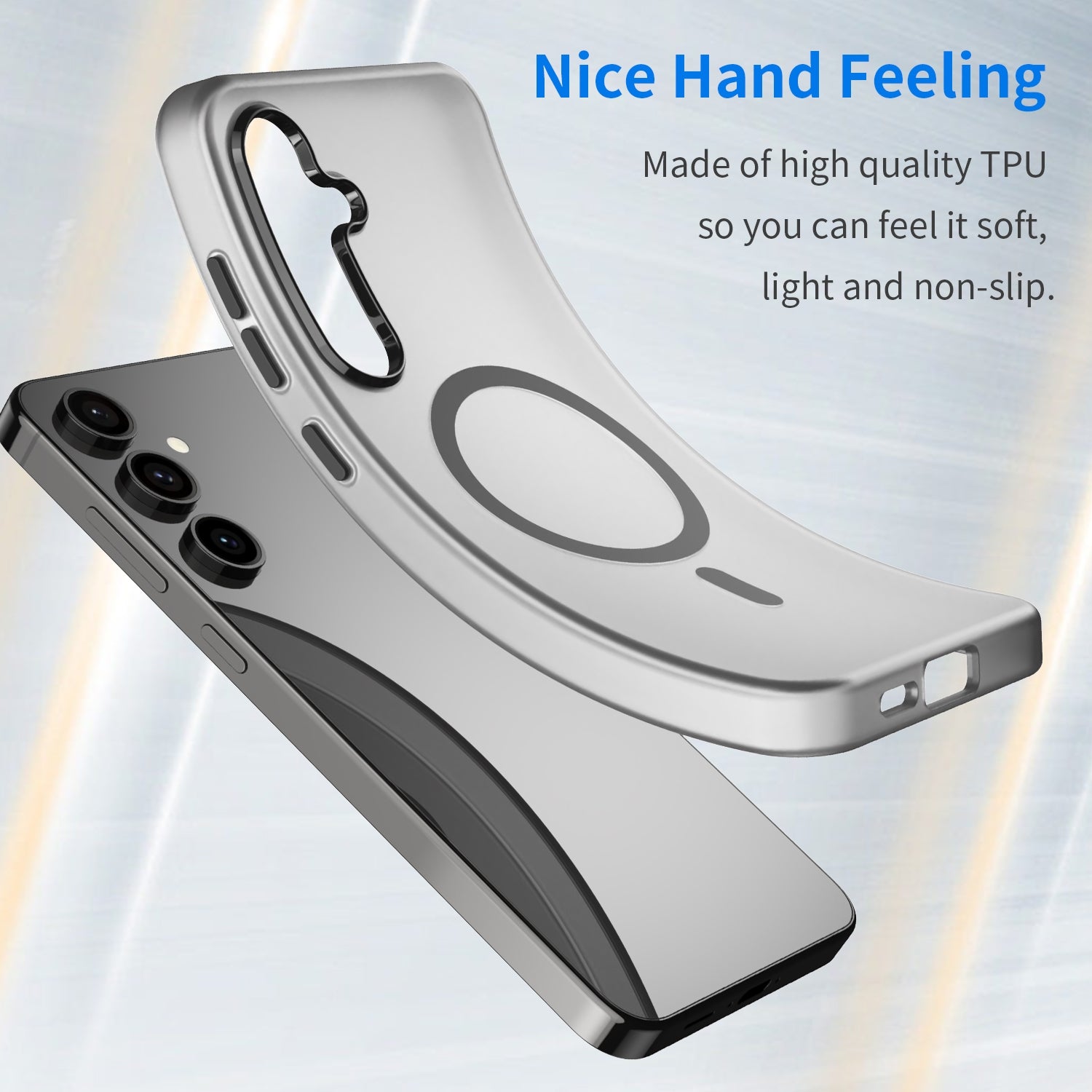 For-Samsung-Galaxy-S24-FE-5G-MagSafe-Frosted-Translucent-TPU-+-PC-Full-Coverage-Phone-Case(Black)