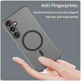 For-Samsung-Galaxy-S24-FE-5G-MagSafe-Frosted-Translucent-TPU-+-PC-Full-Coverage-Phone-Case(Black)