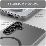 For-Samsung-Galaxy-S24-FE-5G-MagSafe-Frosted-Translucent-TPU-+-PC-Full-Coverage-Phone-Case(Black)