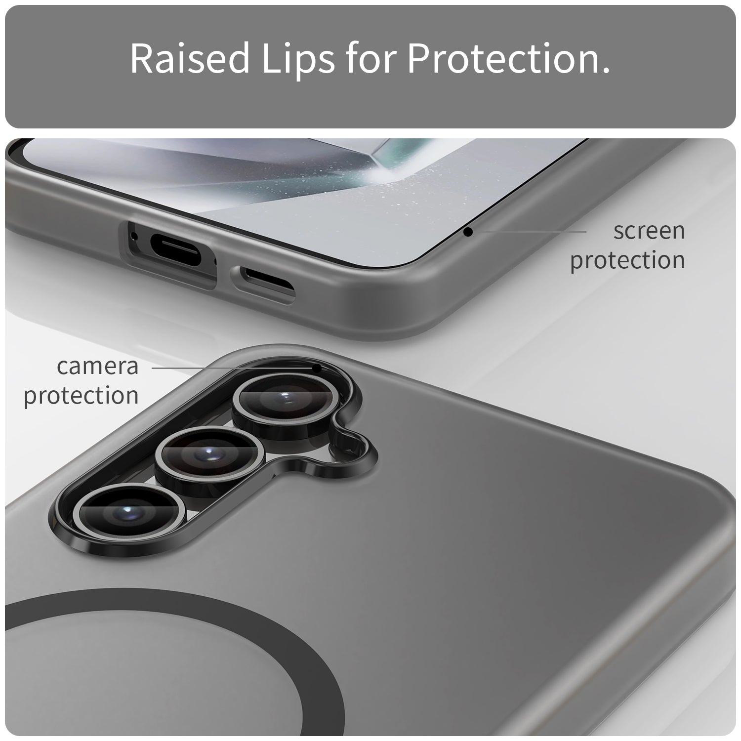 For-Samsung-Galaxy-S24-FE-5G-MagSafe-Frosted-Translucent-TPU-+-PC-Full-Coverage-Phone-Case(Black)