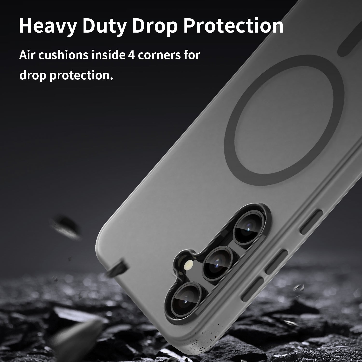 For-Samsung-Galaxy-S24-FE-5G-MagSafe-Frosted-Translucent-TPU-+-PC-Full-Coverage-Phone-Case(Black)