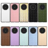 For-Honor-Magic-V3-Black-Frame-Woven-Texture-PU-Phone-Case(Black)