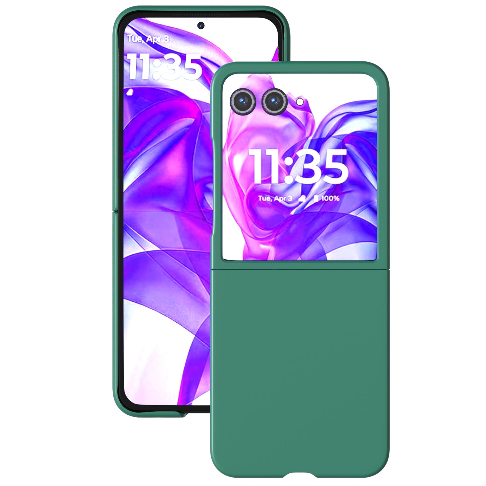 For-Motorola-Razr-50-Ultra-Skin-Feel-Full-Coverage-Phone-Case(Dark-Green)