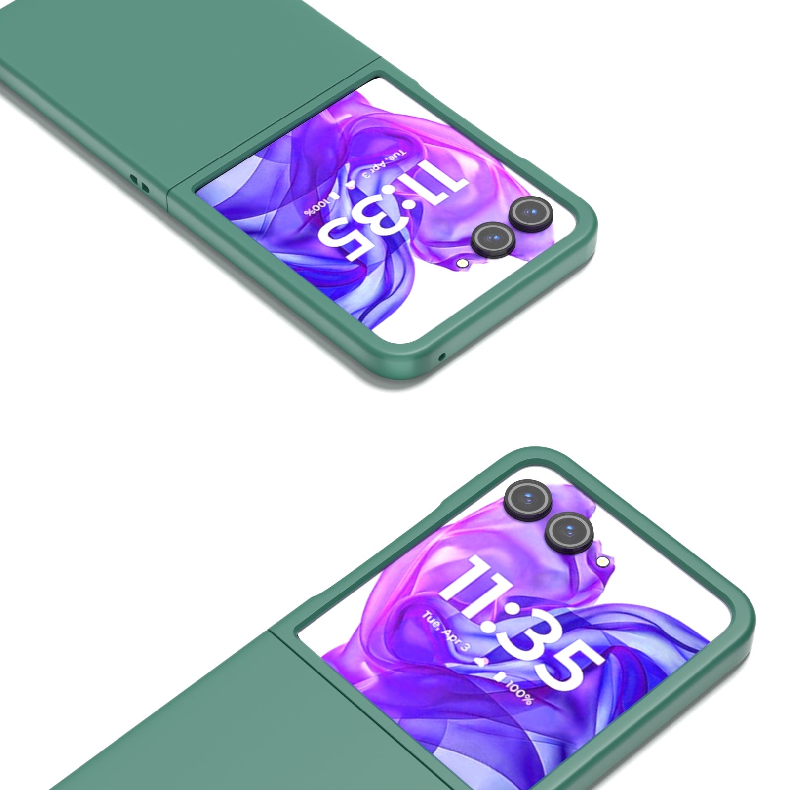 For-Motorola-Razr-50-Ultra-Skin-Feel-Full-Coverage-Phone-Case(Dark-Green)