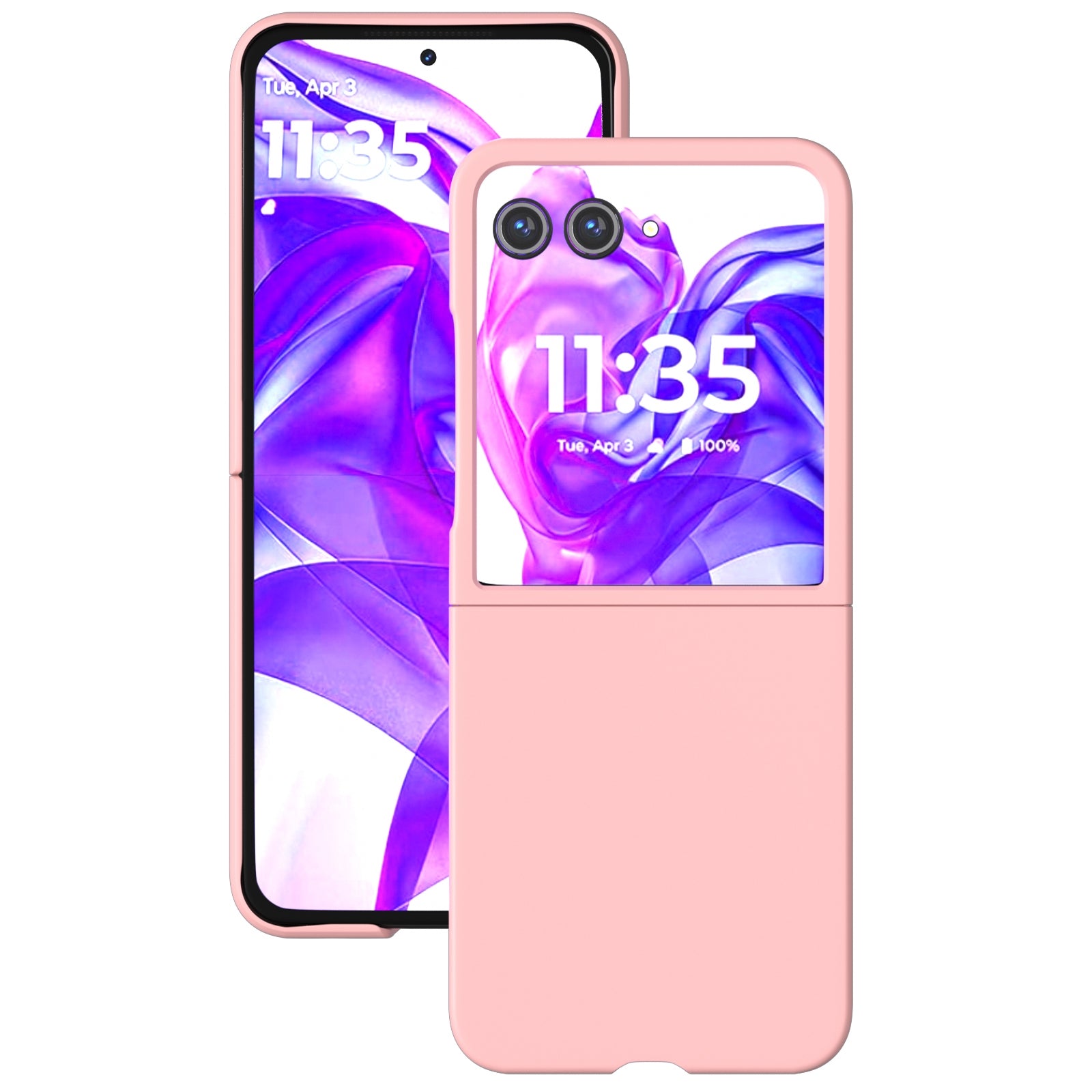 For-Motorola-Razr-50-Ultra-Skin-Feel-Full-Coverage-Phone-Case(Pink)