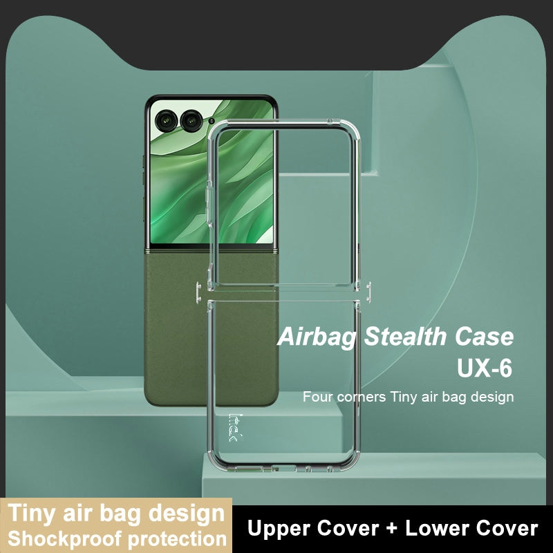 For-Motorola-Razr-50-Ultra-imak-UX-6-series-All-inclusive-Shockproof-Airbag-TPU-Invisible-Phone-Case(Transparent)