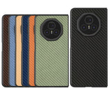 For-Honor-Magic-V3-Black-Frame-Carbon-Fiber-Texture-PU-Phone-Case(Coffee)