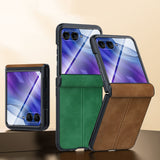 For-Motorola-Razr-50-Ultra-Integrated-Film-Hinge-Folding-PU-Phone-Case(Purple)
