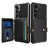 For-Samsung-Galaxy-A55-5G-Magnetic-Wallet-Card-Bag-Leather-Phone-Case(Black)