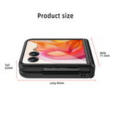 For-Motorola-Razr-50-Ultra-Integrated-Fold-Hinge-Grid-Texture-Phone-Case(Orange)