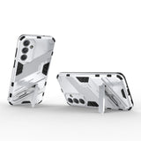For-Samsung-Galaxy-M35-5G-Punk-Armor-2-in-1-PC-+-TPU-Shockproof-Phone-Case-with-Invisible-Holder(White)