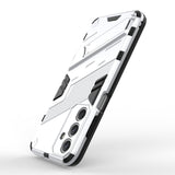 For-Samsung-Galaxy-M35-5G-Punk-Armor-2-in-1-PC-+-TPU-Shockproof-Phone-Case-with-Invisible-Holder(White)