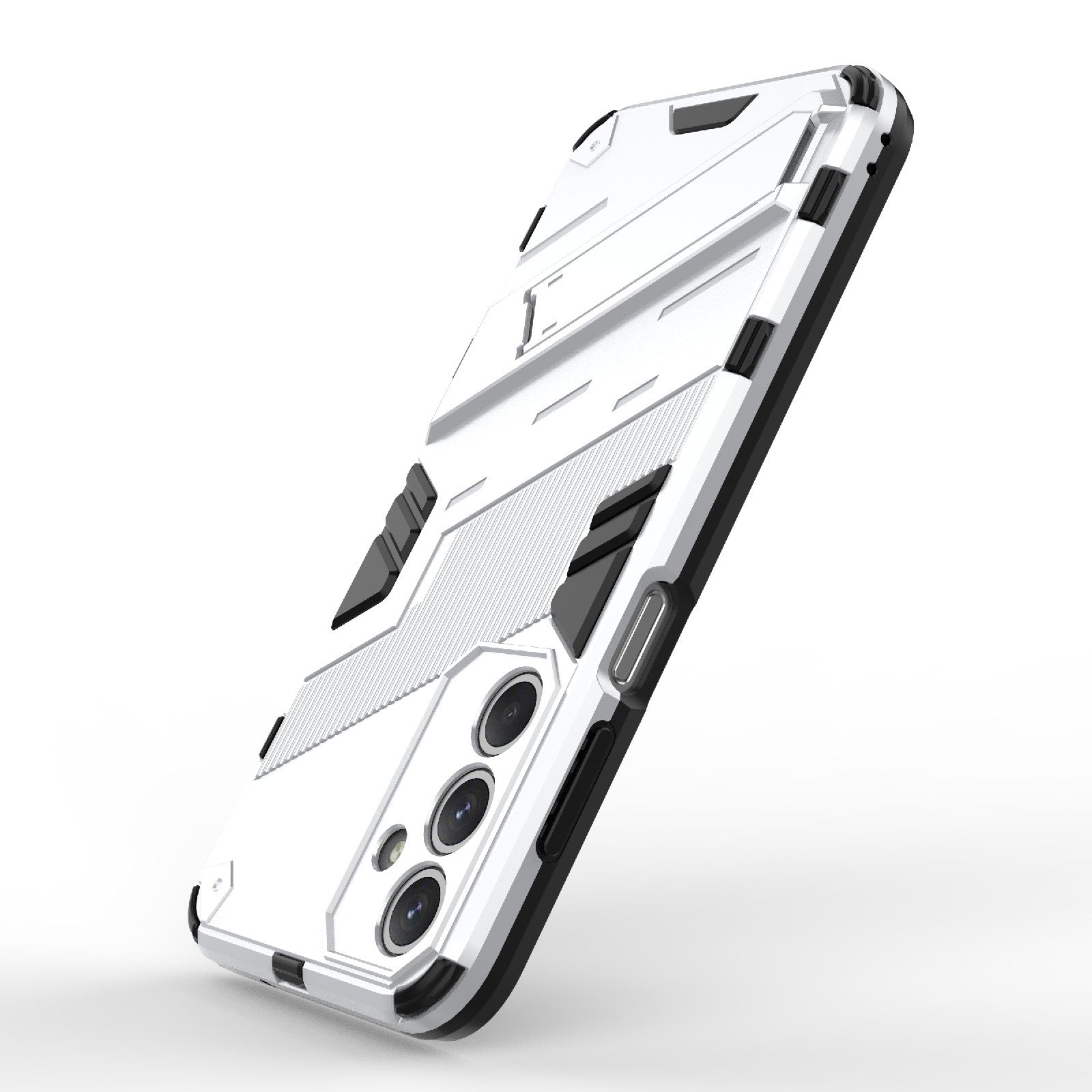 For-Samsung-Galaxy-M35-5G-Punk-Armor-2-in-1-PC-+-TPU-Shockproof-Phone-Case-with-Invisible-Holder(White)