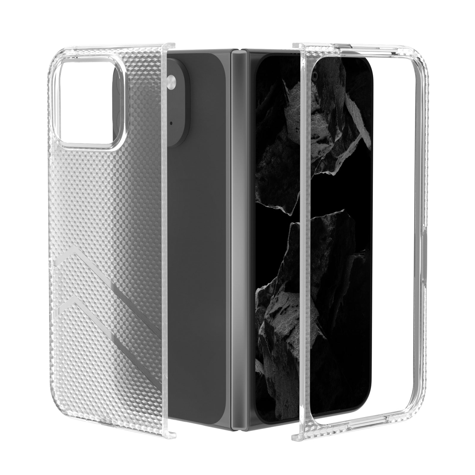 For-Google-Pixel-9-Pro-Fold-Wave-Pattern-Transparent-Frosted-Phone-Case