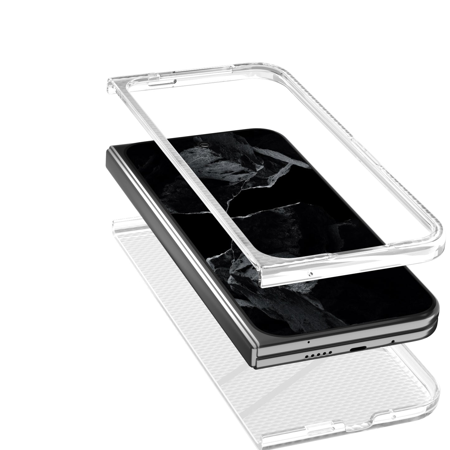 For-Google-Pixel-9-Pro-Fold-Wave-Pattern-Transparent-Frosted-Phone-Case