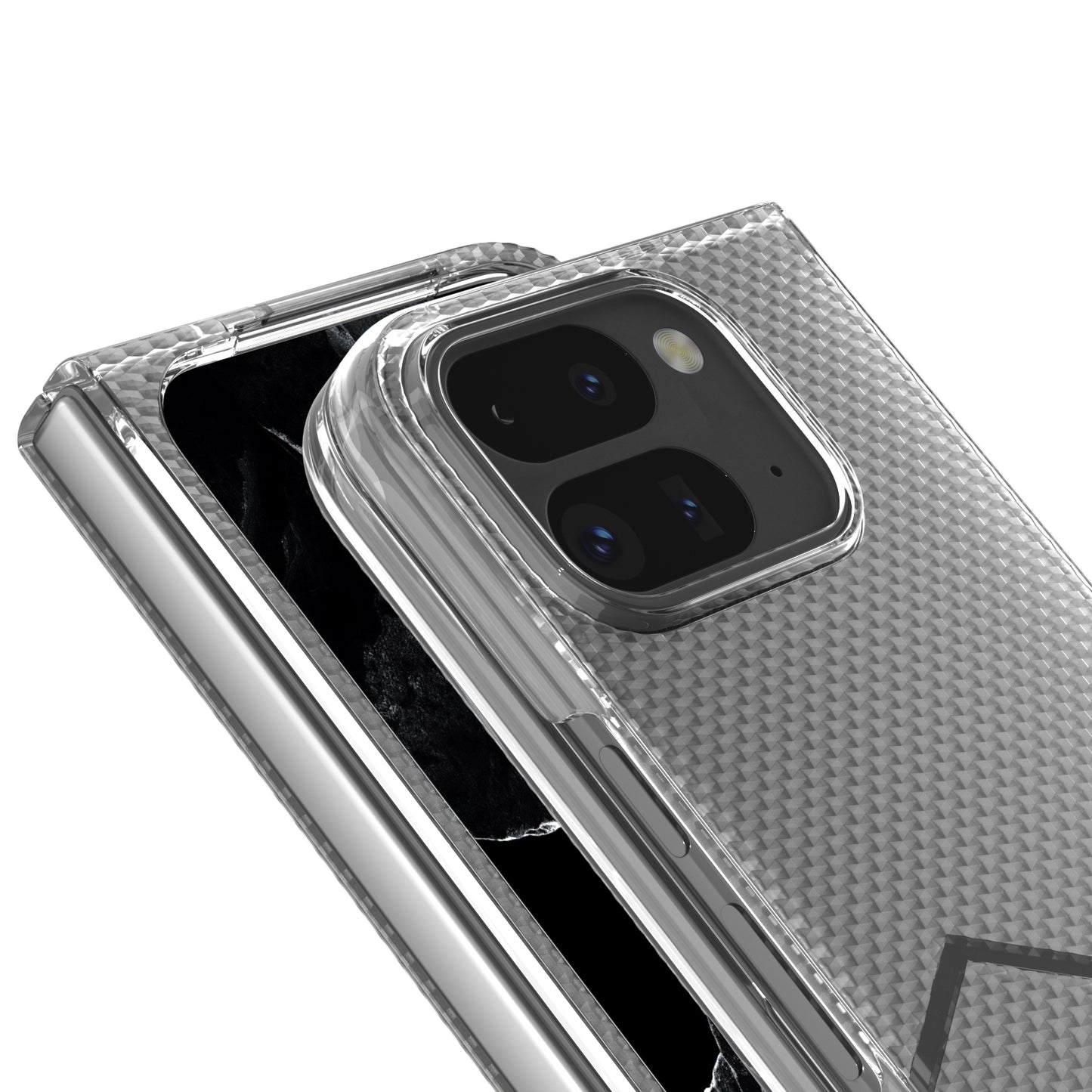 For-Google-Pixel-9-Pro-Fold-Wave-Pattern-Transparent-Frosted-Phone-Case