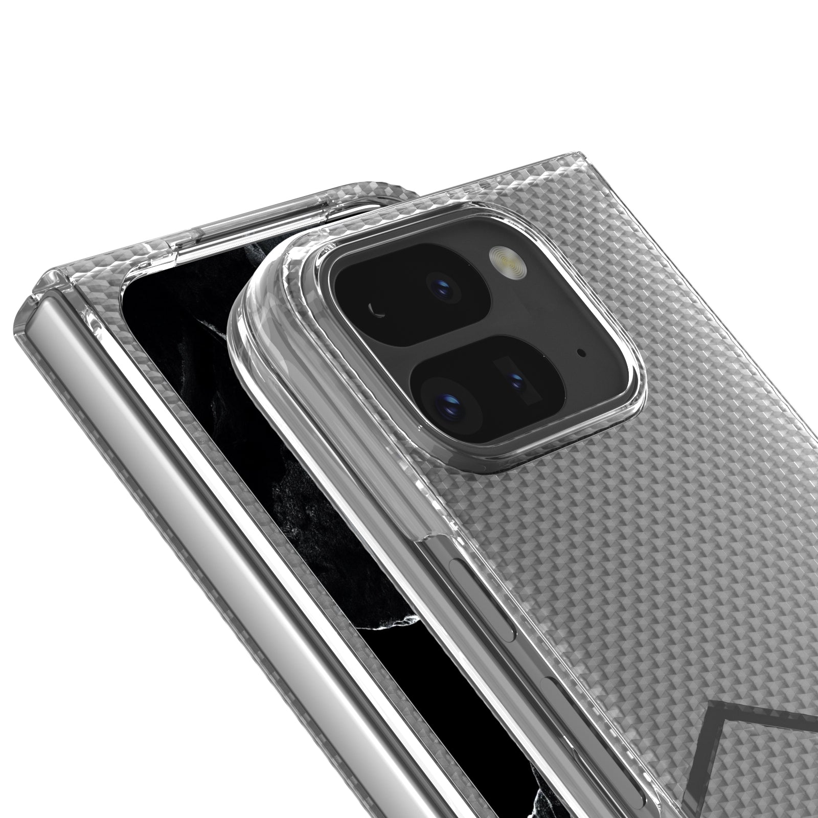 For-Google-Pixel-9-Pro-Fold-Wave-Pattern-Transparent-Frosted-Phone-Case