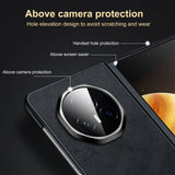 For-Honor-Magic-V3-SULADA-Shockproof-TPU-+-Handmade-Leather-Phone-Case(Black)
