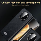 For-Honor-Magic-V3-SULADA-Shockproof-TPU-+-Handmade-Leather-Phone-Case(Black)
