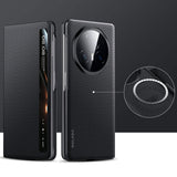 For-Honor-Magic-V3-SULADA-Kevlar-600D-Texture-Smart-Window-Leather-Phone-Case(Black)