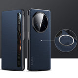 For-Honor-Magic-V3-SULADA-Kevlar-600D-Texture-Smart-Window-Leather-Phone-Case(Blue)