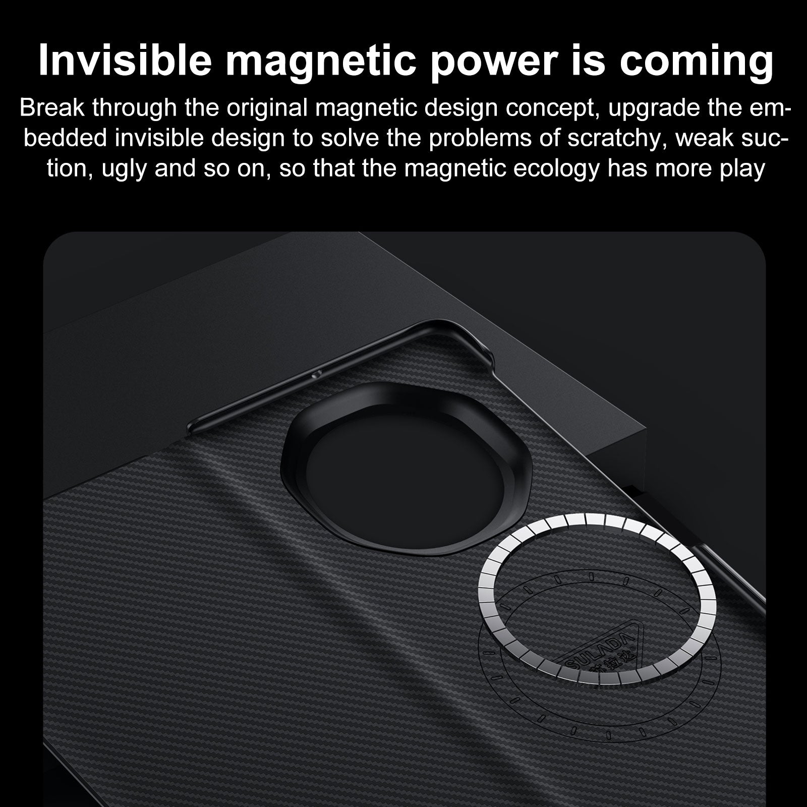 For-Honor-Magic-V3-SULADA-Kevlar-600D-Texture-Smart-Window-Leather-Phone-Case(Black)