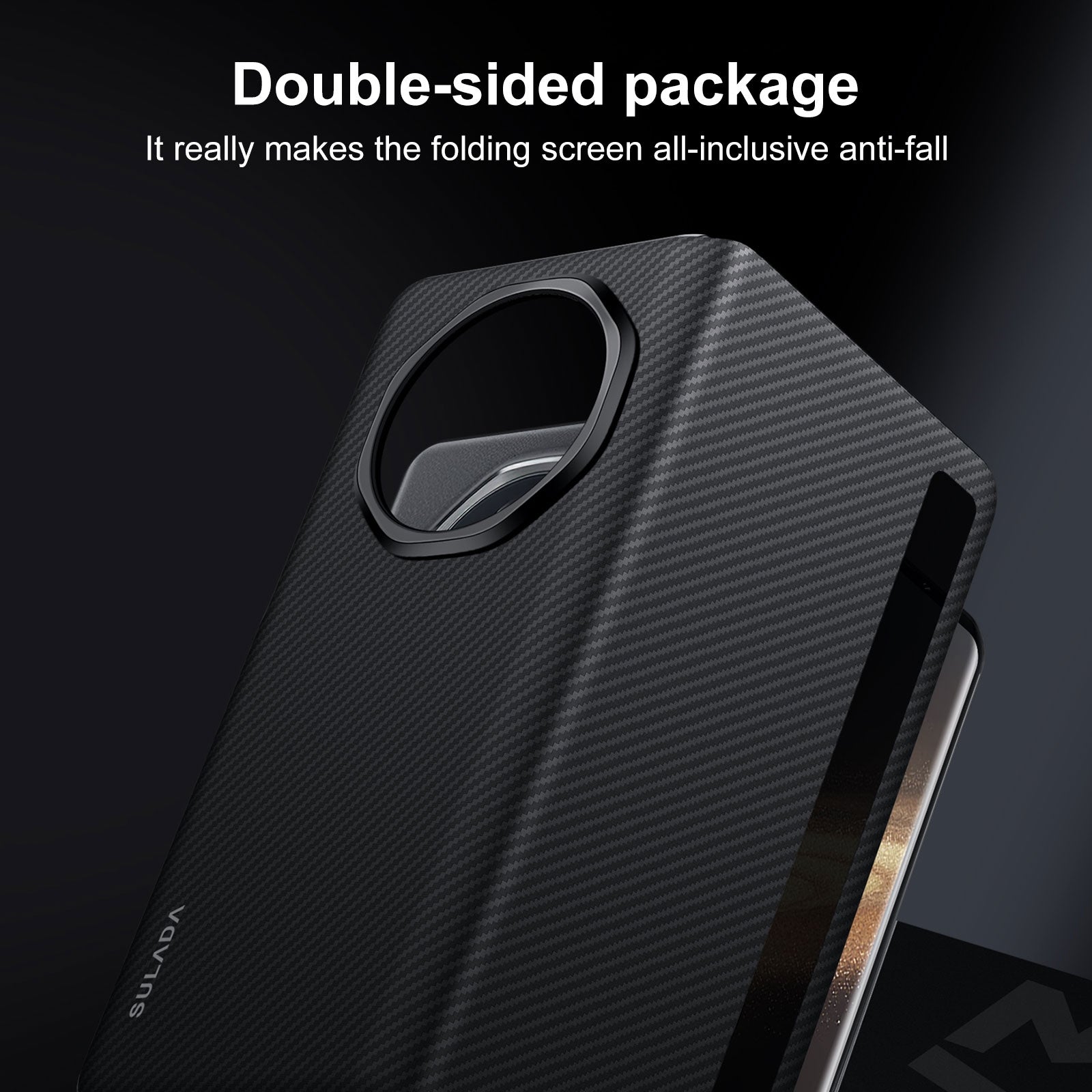 For-Honor-Magic-V3-SULADA-Kevlar-600D-Texture-Smart-Window-Leather-Phone-Case(Brown)