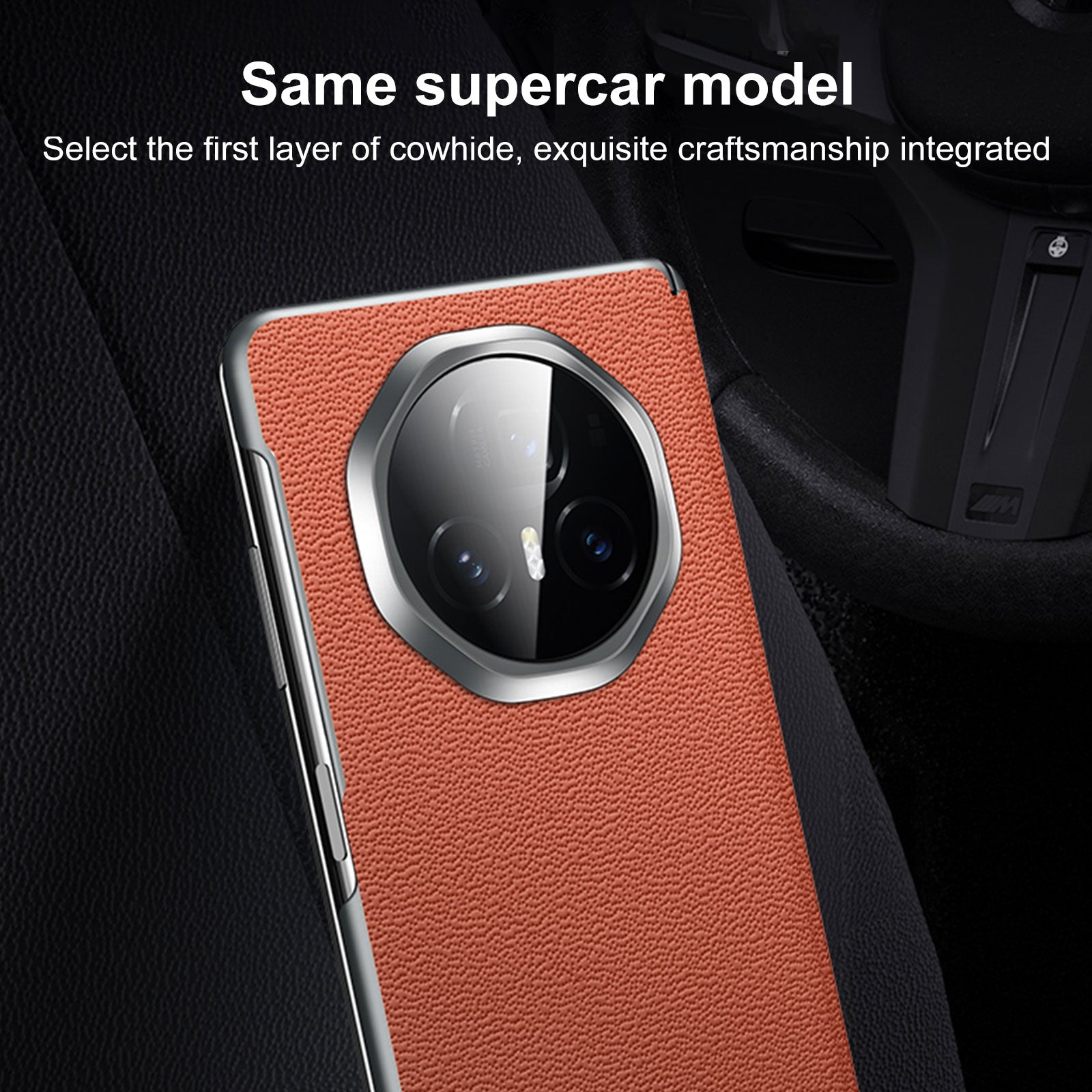 For-Honor-Magic-V3-SULADA-Frameless-Top-Layer-Cowhide-Leather-+-PC-Phone-Case(Green)