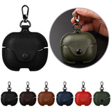For-Samsung-Galaxy-Buds-3-Business-Leather-Bluetooth-Earphone-Protective-Case-with-Hook(Light-Brown)