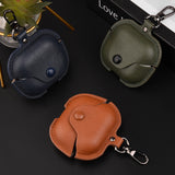 For-Samsung-Galaxy-Buds-3-Business-Leather-Bluetooth-Earphone-Protective-Case-with-Hook(Light-Brown)