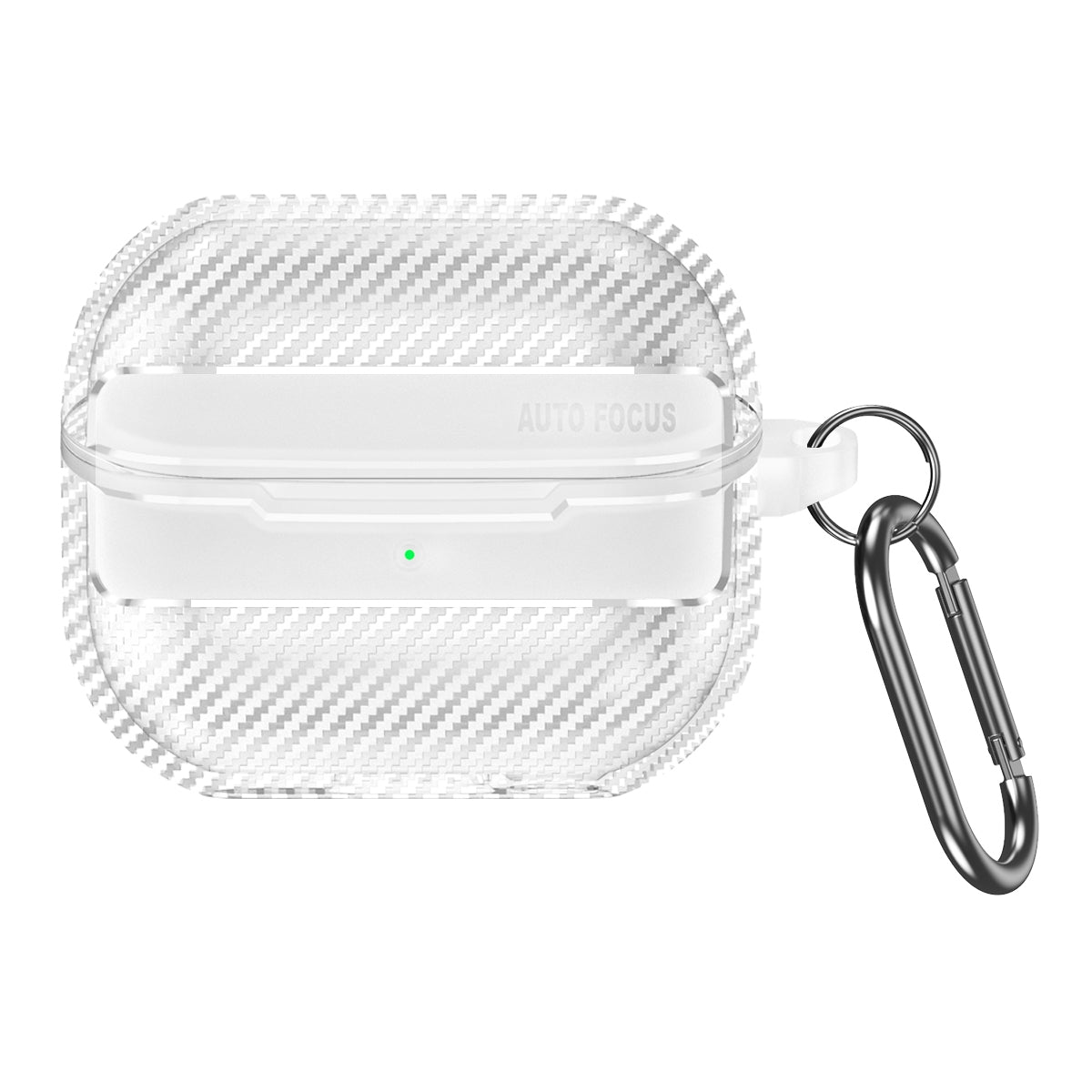 For-Samsung-Galaxy-Buds3-/-3-Pro-Carbon-Fiber-Texture-Earphone-Protective-Case-with-Carabiner(Transparent)