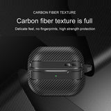 For-Samsung-Galaxy-Buds3-/-3-Pro-Carbon-Fiber-Texture-Earphone-Protective-Case-with-Carabiner(Transparent)