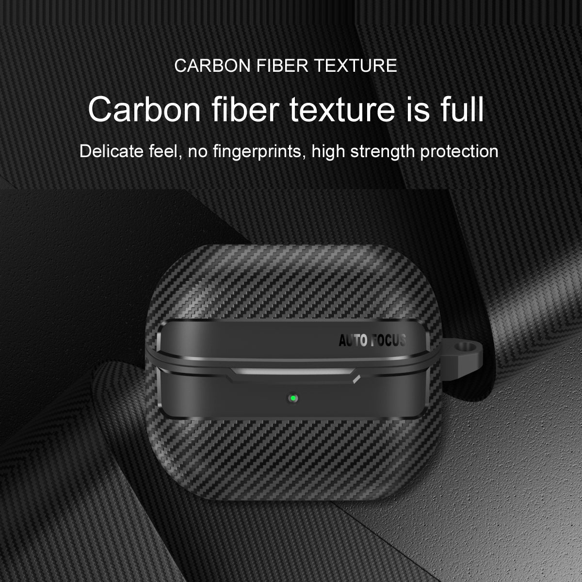 For-Samsung-Galaxy-Buds3-/-3-Pro-Carbon-Fiber-Texture-Earphone-Protective-Case-with-Carabiner(Transparent)