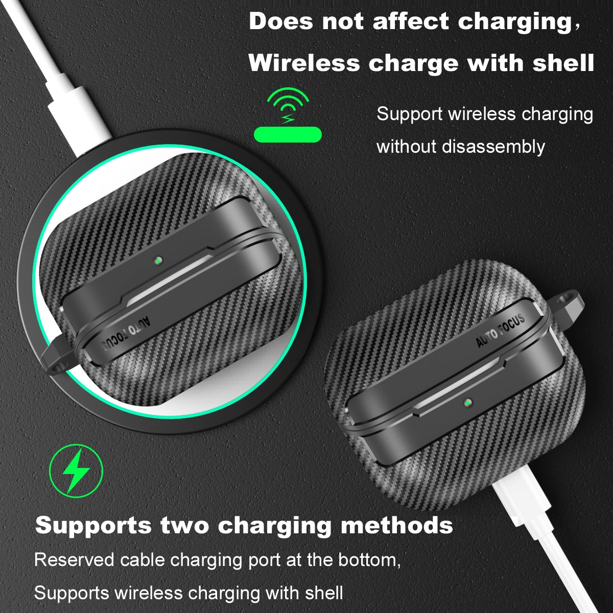 For-Samsung-Galaxy-Buds3-/-3-Pro-Carbon-Fiber-Texture-Earphone-Protective-Case-with-Carabiner(Transparent)