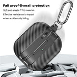 For-Samsung-Galaxy-Buds3-/-3-Pro-Carbon-Fiber-Texture-Earphone-Protective-Case-with-Carabiner(Transparent)
