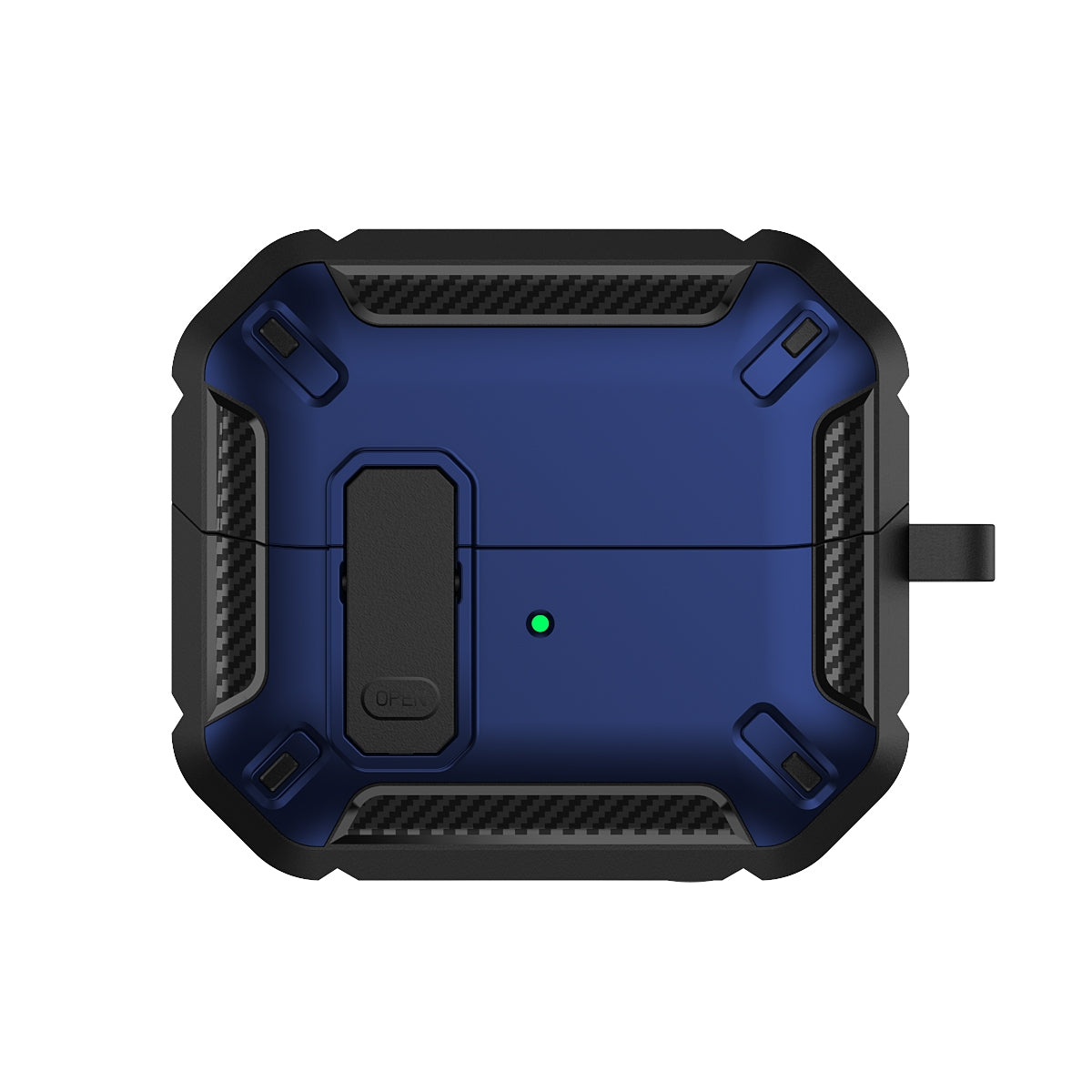 For-Samsung-Galaxy-Buds-3-/-3-Pro-Dual-color-Earphone-Protective-Case-with-Switch-&-Hook(Black-Blue)