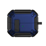 For-Samsung-Galaxy-Buds-3-/-3-Pro-Dual-color-Earphone-Protective-Case-with-Switch-&-Hook(Black-Blue)