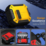 For-Samsung-Galaxy-Buds-3-/-3-Pro-Dual-color-Earphone-Protective-Case-with-Switch-&-Hook(Black-Blue)