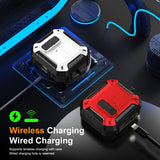 For-Samsung-Galaxy-Buds-3-/-3-Pro-Dual-color-Earphone-Protective-Case-with-Switch-&-Hook(Black-Blue)