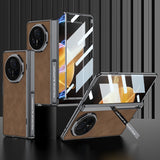 For-Honor-Magic-V3-GKK-Integrated-Magnetic-Fold-Hinge-Leather-Shockproof-Phone-Case(Matte-Brown)
