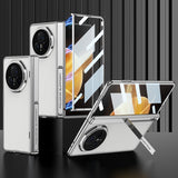 For-Honor-Magic-V3-GKK-Integrated-Magnetic-Fold-Hinge-Leather-Shockproof-Phone-Case(Silver)