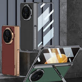 For-Honor-Magic-V3-GKK-Integrated-Magnetic-Fold-Hinge-Leather-Shockproof-Phone-Case(Silver)